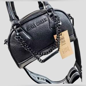 NEW! STEVE MADDEN black bailor satchel crossbody bag